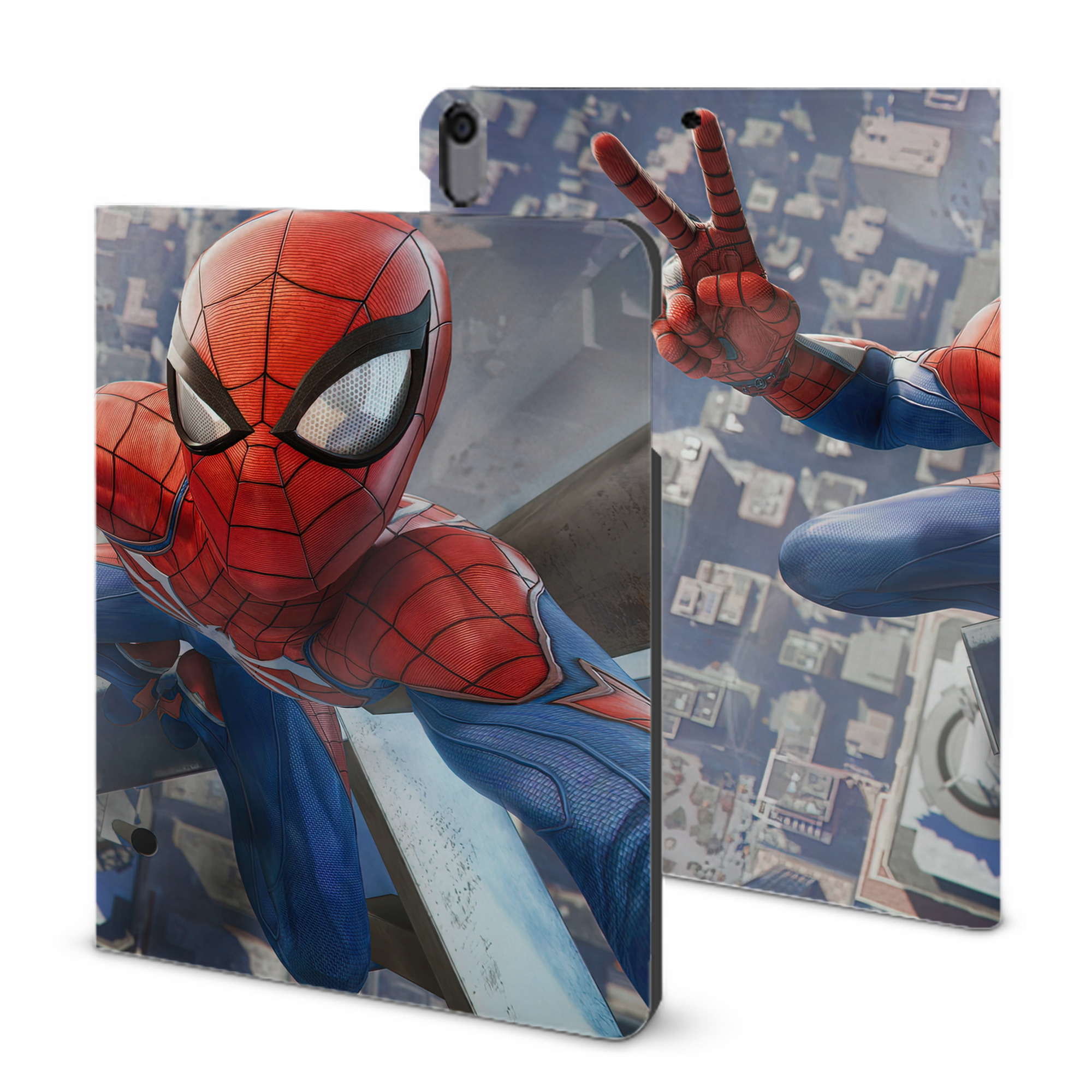 （画像用） Spider Man スパイダーマン IPad ケース ブック型 PUレザー TPU 耐衝撃 軽量 薄型 ペン収納なし 全面保護 IPad 各モデル対応